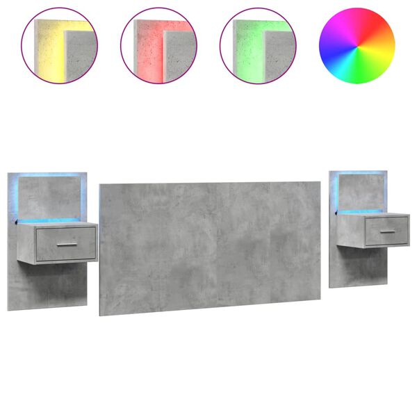 vidaXL S&auml;ngynp&auml;&auml;ty y&ouml;p&ouml;ydill&auml; betoninharmaa 160 cm tekninen puu