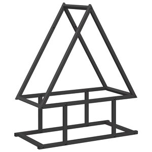 vidaXL Polttopuuteline musta 50x25x60 cm kylm&auml;valssattua ter&auml;st&auml;