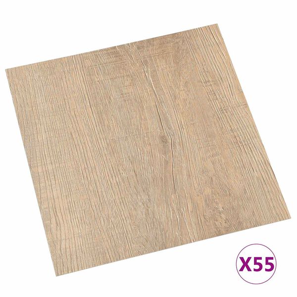 vidaXL Lattialankut 55 pcs Ruskea 5,11 m&sup2; Polyvinyylikloridi