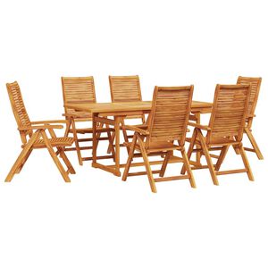 vidaXL Piharuokailu setti 7 pcs Ruskea Tihe&auml; akasiapuu