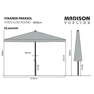 Madison Päivänvarjo Syros Luxe 350 cm pyöreä harmaa