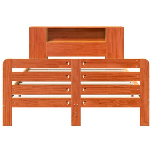 vidaXL Sängynrunko ilman patjaa vahanruskea 160x200 cm täysi mänty