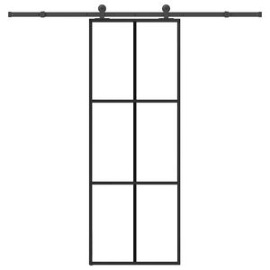 vidaXL Liukuovi asennustarvikkeilla 76x205 cm ESG lasi ja alumiini