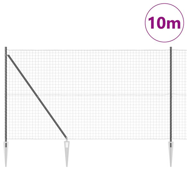 vidaXL Aita ja Tuki Harmaa 1,5 x 10 m Ter&auml;s ja PVC
