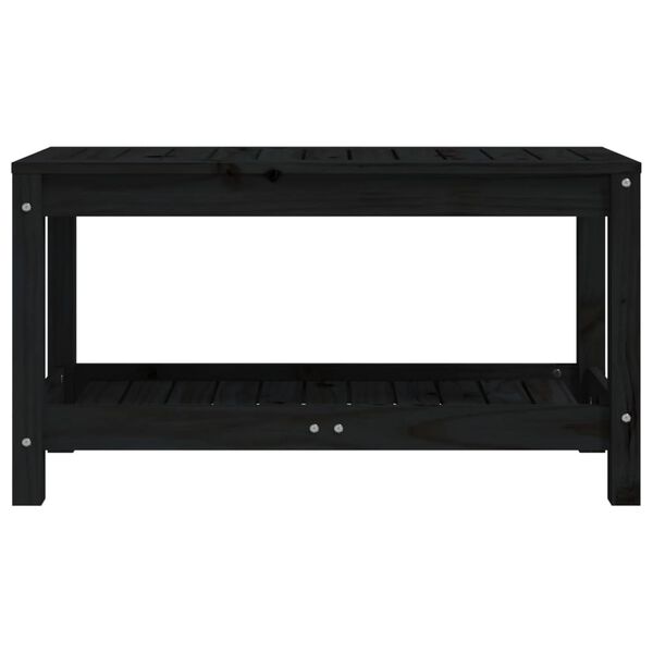 vidaXL Puutarhapenkki musta 82,5x35x45 cm täysi mänty