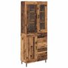 vidaXL Korkea kaappi 2 kpl Vanha Puu 69,5 x 34 x 180 cm Tekninen puu