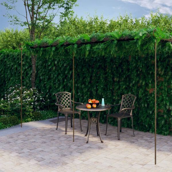 vidaXL Puutarhan pergola antiikkiruskea 6x3x2,5 m rauta