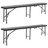 vidaXL Kokoontaitettavat puutarhapenkit 2 kpl 180 cm HDPE musta