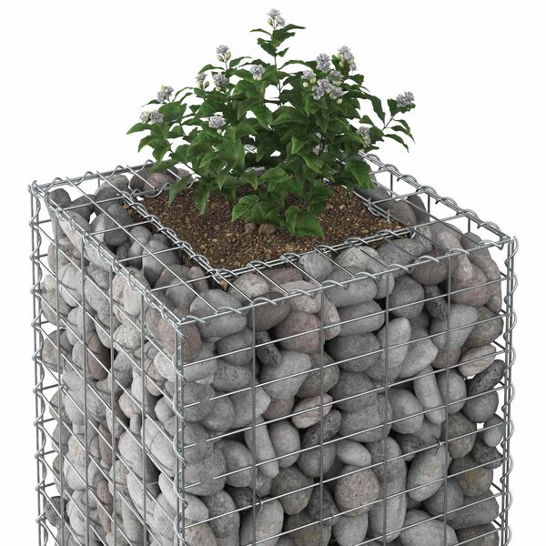 vidaXL Gabion Kohotettu Peti Hopea 50 x 50 x 150 cm Galvanoitu ter&auml;s