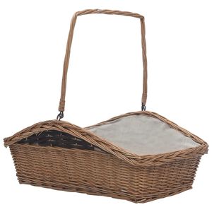 vidaXL Polttopuukori kahvalla 61,5x46,5x58 cm ruskea paju