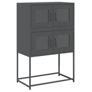 vidaXL Highboard Antrasiitti 68x39x107 cm ter&auml;st&auml;