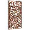 vidaXL Puutarhasein&auml;koriste 105x55 cm corten ter&auml;s simpukkakuvio