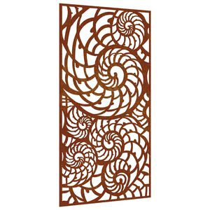 vidaXL Puutarhasein&auml;koriste 105x55 cm corten ter&auml;s simpukkakuvio