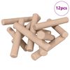 vidaXL Puutapit 12 kpl Ruskea &Oslash; 6 x 40 mm t&auml;ysi puu