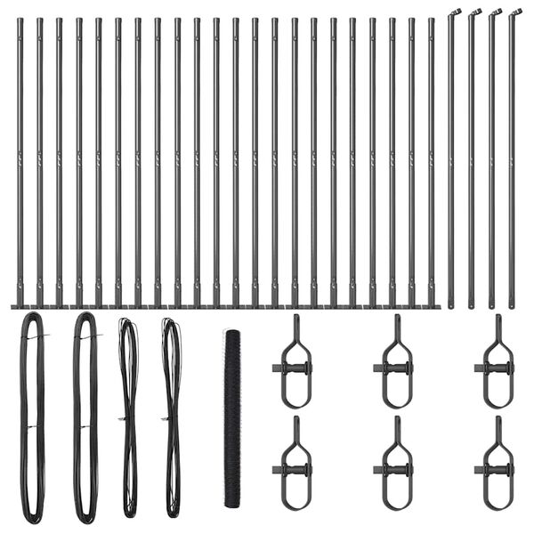 vidaXL Aita paalujen kanssa Harmaa 1.5 x 50 m