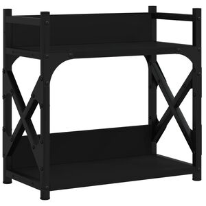 vidaXL Tulostinteline 2 tasoa musta 40x20x40 cm tekninen puu