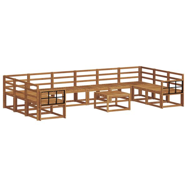 vidaXL Ulkosohvakokoelma 11 pcs Luonnollinen Tihe&auml; akasiapuu