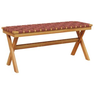 vidaXL Puutarhapenkki t&auml;ysi akasiapuu ja punainen kangas