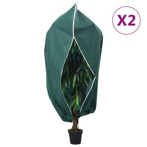 vidaXL Kasvien fleecepeite vetoketjulla 2 kpl 70 g/m&sup2; 1x1,55 m