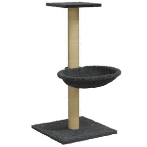 vidaXL Kissan kiipeilypuu sisal- raapimispylv&auml;&auml;ll&auml; tummanharmaa 74 cm