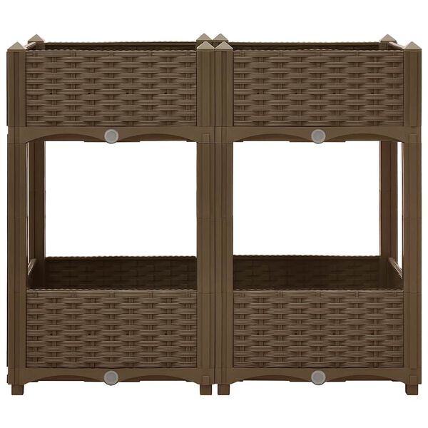 vidaXL Korotettu kukkalaatikko 80x40x71 cm polypropeeni