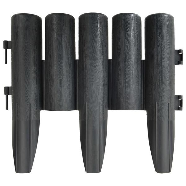 vidaXL Nurmikonreunukset 36 kpl antrasiitti 10 m PP