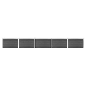 vidaXL Aitapaneelisarja WPC 872x105 cm musta