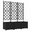 vidaXL Puutarha ruukku 3 kpl Musta 120 x 40 x 143 cm PP