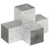 vidaXL Tolppaliitin X-muoto galvanoitu metalli 101x101 mm