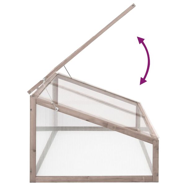 vidaXL Kasvihuone harmaa 110x56x39 cm kuusi