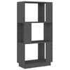 vidaXL Kirjahylly/tilanjakaja harmaa 51x25x101 cm täysi mänty