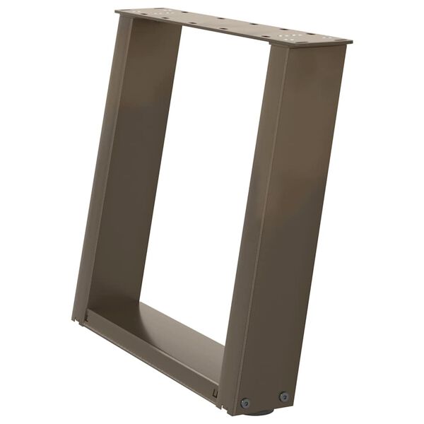 vidaXL Sohvap&ouml;yd&auml;n jalat U-muotoiset 2 kpl Luonnonv&auml;rinen ter&auml;s 50x(42-43) cm Ter&auml;s