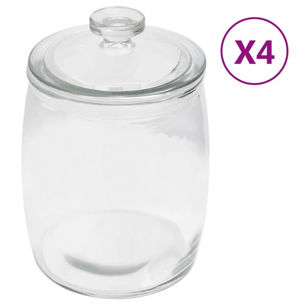 vidaXL Lasiset s&auml;ilytyspurkit kansilla 4 kpl 3850 ml