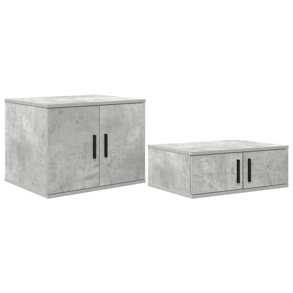 vidaXL S&auml;ilytyskaappi 2 pcs Betoni Harmaa 118 x 41 x 40 cm