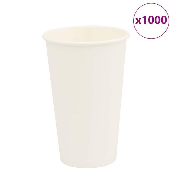 vidaXL Paperiset kahvikupit 1000 kpl 16 unssia 400 ml Valkoinen