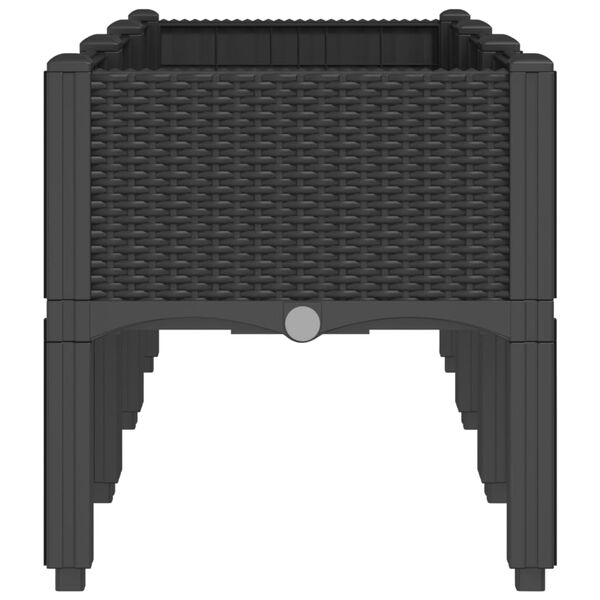 vidaXL Kukkalaatikko jaloilla musta 120x40x42 cm PP