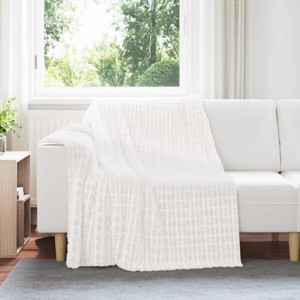 vidaXL Heittop&auml;&auml;llys 6 pcs Valkoinen 200 x 150 cm Fleese