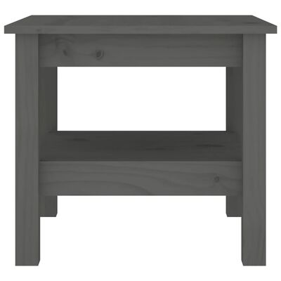 vidaXL Sohvapöytä harmaa 45x45x40 cm täysi mänty