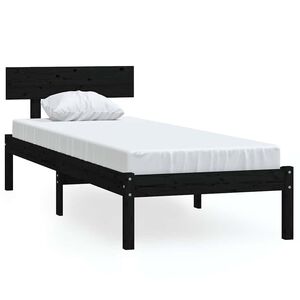 vidaXL S&auml;ngynrunko musta t&auml;ysi puu 75x190 cm Small Single