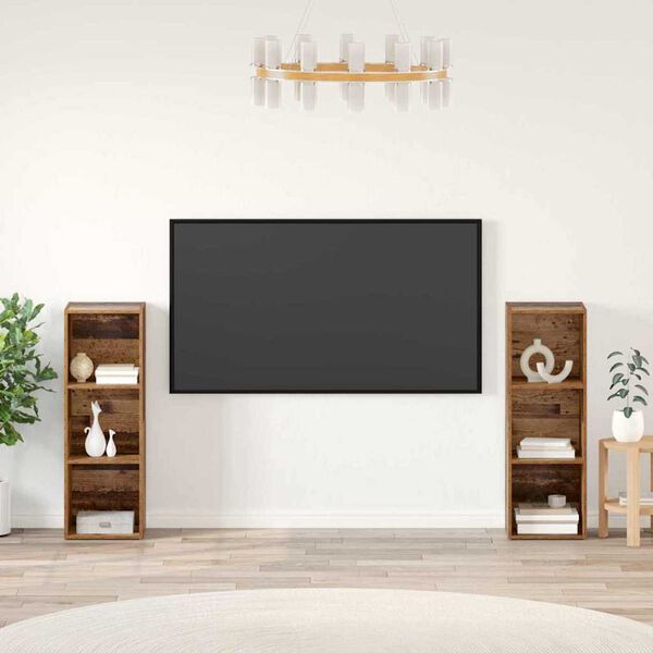 vidaXL TV-tasosetti 2 pcs Vanha Puu 107 x 35 x 37 cm Tekninen puu