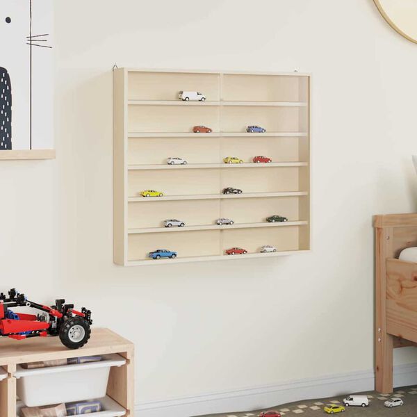 vidaXL Sein&auml;display-kaappi hyllyll&auml; Beige 60 x 8,5 x 54 cm vaneri