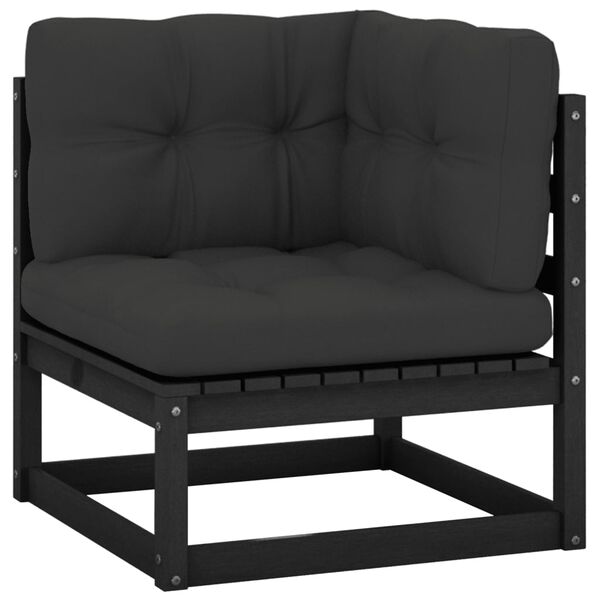 vidaXL Puutarhasohvan kulmaosa antrasiitti tyynyt täysi mänty