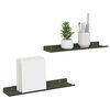vidaXL Kelluva hylly 2 pcs Oliivivihre&auml; 40 x 9 x 2,5 cm Ter&auml;s