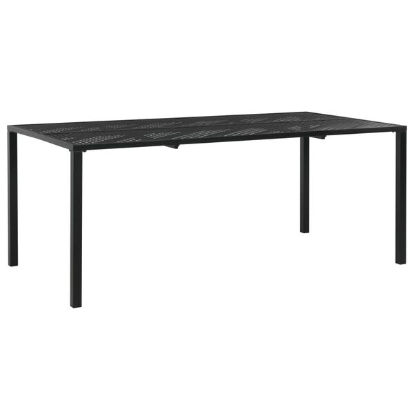 vidaXL 7-osainen Ulkoruokailuryhm&auml; ter&auml;s musta