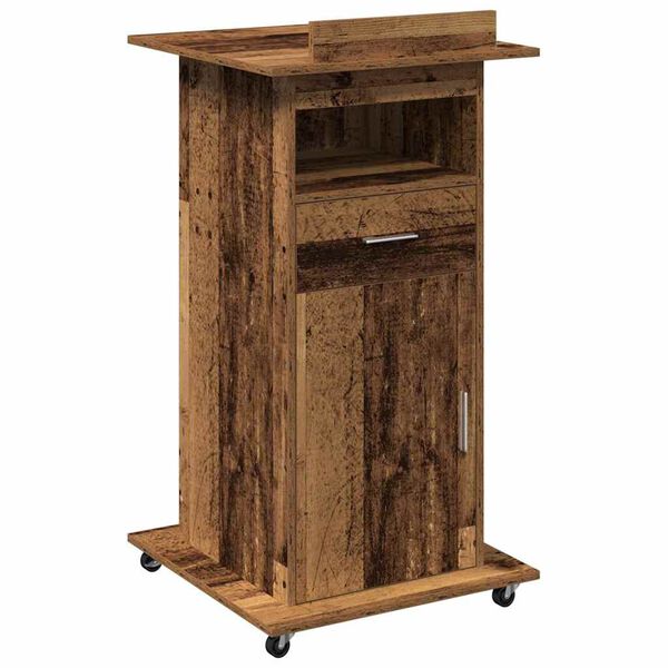 vidaXL Podium laatikon kanssa Vanha puu 55 x 55 x 107 cm Tekninen puu