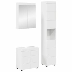 vidaXL Kylpyhuonekalustesetti TULUM 3 pcs Korkean kiillon valkoinen