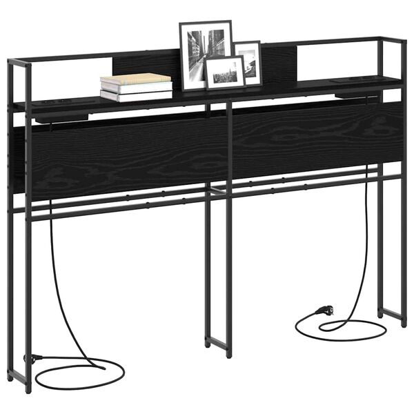 vidaXL S&auml;ilytysp&auml;&auml;ty hyllyll&auml; p&auml;&auml;tyll&auml; Musta tammi 140 cm Tekninen puu