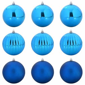 vidaXL Joulupallon Setti XL 9 kpl Sininen &Oslash; 15 cm Muovi