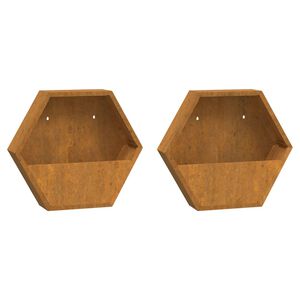 vidaXL Kukkalaatikot 2 kpl ruoste Corten teräs 46x10x40 cm