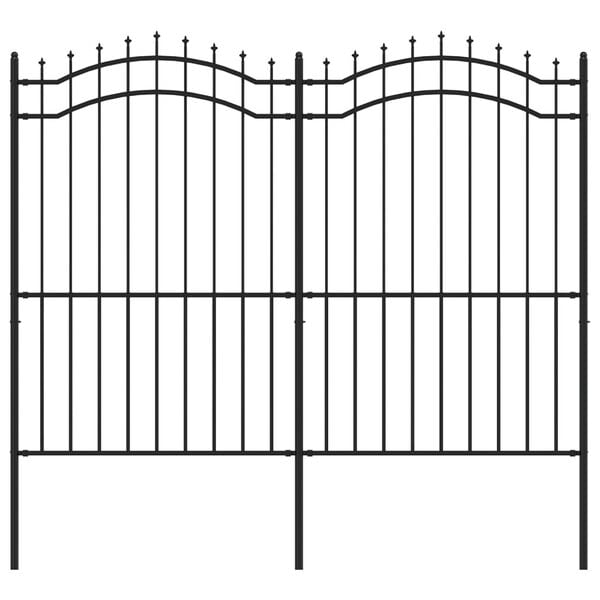 vidaXL Puutarha-aita keih&auml;sk&auml;rkinen musta 240x175 cm pulverimaalattu ter&auml;s